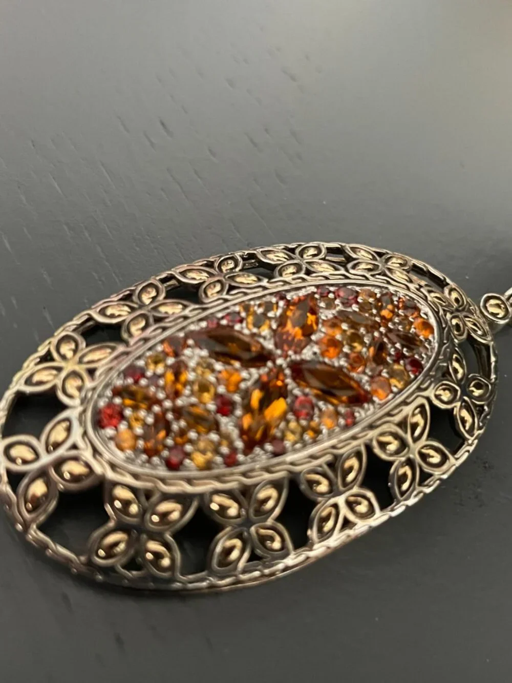 JOHN HARDY X LARGE PENDANT CITRINE 18K SBATU KAWUNG